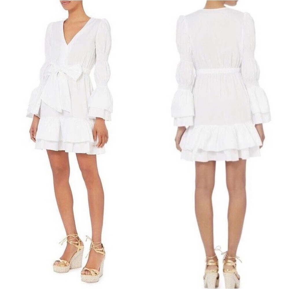 Intermix Bennett white ruffle mini dress S